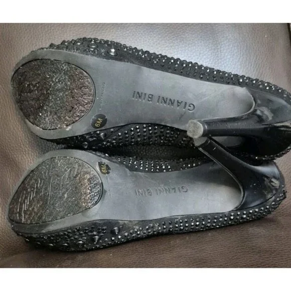 Gianni Bini Satin Studded Beaded Platform Stiletto Heels Women's Size 6 - Picture 6 of 8